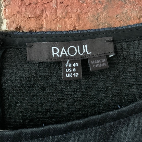 Raoul Black and Blue Floral Shimmer Women's Formal Cocktail Dress - Picture 3 of 7